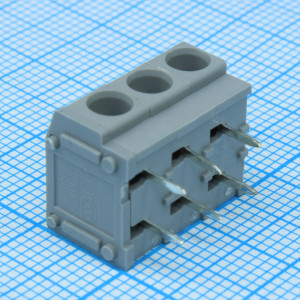 DG235W-5.0-03P-11-00A(H), Нажимной безвинтовой клеммный блок на 3 контакта. Зажим типа торцевой контакт. Серия DG235W-5.0