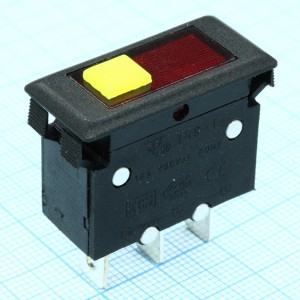 IRS-1-B15 15A красный, Автомат-предохранитель RESET-OFF 15А 220В с подсветкой