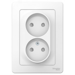 Розетка 2-м СП Blanca 16А IP20 250В без заземл. защ. шторки бел. SE BLNRS000121