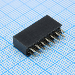 DS1023-2X7SF11, Гнездо на плату 2x7 конт., шаг 2.54мм, высота 8.5мм, позолоч.