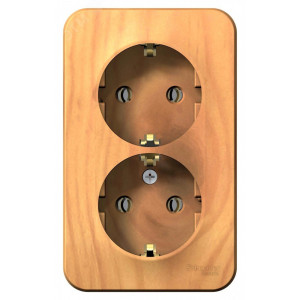 Розетка 2-м ОП Blanca 16А IP20 250В с заземл. без защ. шторок с изолир. пластиной ясень SE BLNRA010215