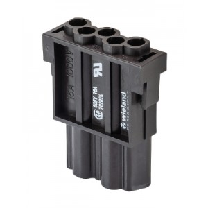 Вилочная контактная вставка 78.013.0453.0, Вилочная контактная вставка, обжимная фиксация, 4 полюса + PE, типоразмер FLEX, 1000V, 16A, (обжимные контакты поставляются отдельно)