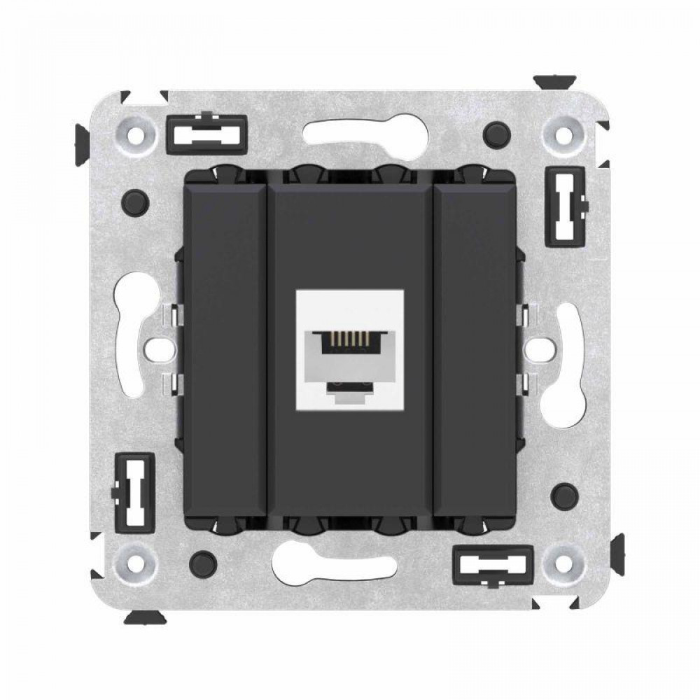 Изображение товара Розетка телефонная 1-м СП Avanti Черный матовый IP20