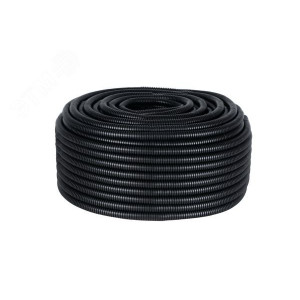 Труба гофрированная ПВХ d20мм с протяжкой черн. (уп.100м) Plast tg-z-20-100-black