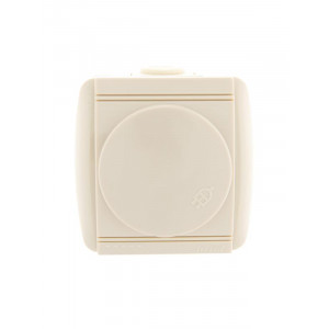 Розетка 1-м ОП Nata 16А IP20 с заземл. с защ. крышкой керамика крем. 710-0300-123