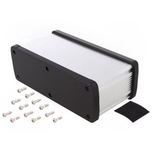 ALUG708SR080, Алюминиевый серебряный корпус с черными торцевыми панелями