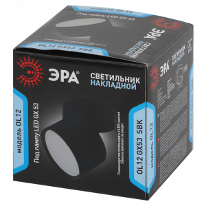 OL12 GX53 SBK Подсветка Накладной под лампу Gx53, алюминий, цвет черный (40/960) Б0049034