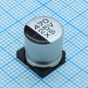 TS13C01E471MKT000R, Конденсатор алюминиевый электролитический SMD 470мкФ 25В ±20% (10 X 10.5мм) 280мА 2000час 85°С лента на катушке