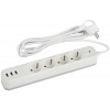 Сетевой фильтр SFE430-3xUSBA-W с базовой защитой с заземлением с выключателем 4 розетки+3xUSBA 3,1A 3м 10А белый Б0059228