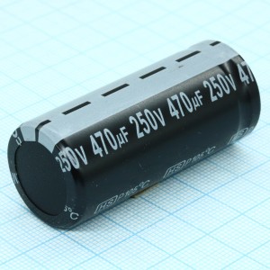 THS477M250S1A5Q50L, Конденсатор алюминиевый электролитический 470мкФ 250В ±20% (22 X 40мм) защелкиваемые выводы 10мм 1660мА 2000час 105°С