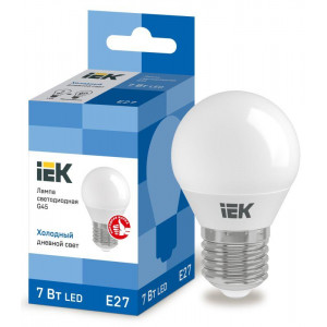 Лампа светодиодная ECO G45 7Вт шар 6500К E27 230В LLE-G45-7-230-65-E27