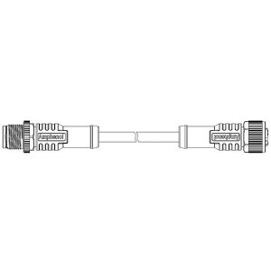 MSDP04ML-SDPFL-SDA05, Кабели для датчиков / Кабели для приводов M12 D CODE DOUBLE ENDED CABLE 4P M CONN TO F CONN PLASTIC L-0.5M PVC