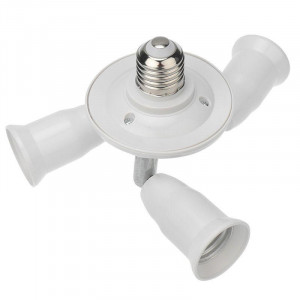 Разветвитель цокольный Е27-3хЕ27 (поворотный цоколь) белый 11-8863