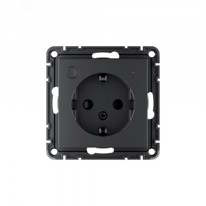 ATLASDESIGN SMART РОЗЕТКА с заземл., со шт., Zigbee, L+N, 16А, мех., КАРБОН ATN001045Z