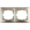 Рамка для розеток и выключателей Plano 1-502-04 на 2 поста горизонтальная, СУ, шампань Б0030095