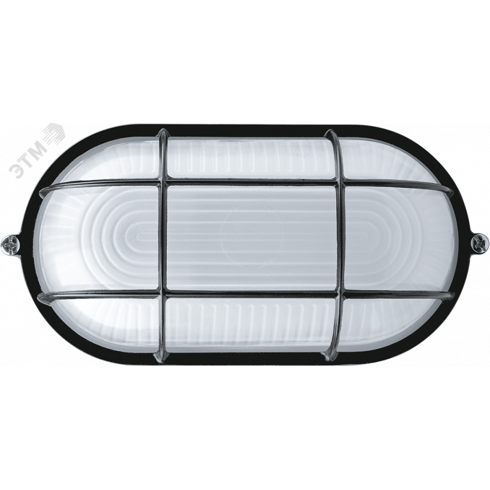 Изображение товара Светильник НПП-60w термостойкий овальный с решеткой IP54 черный 14722