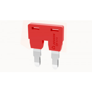 Соединительная перемычка DFA10-02P-16-00Z(H), Соединительная перемычка, 2 полюса, изолированная, вилочная, для клемм: DC10, цвет: красный