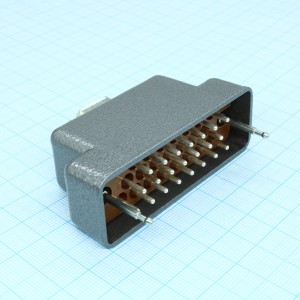 РП10-22 ЛП вилка с/к, Соединитель  низкочастотный, прямоугольный, внутреннего монтажа