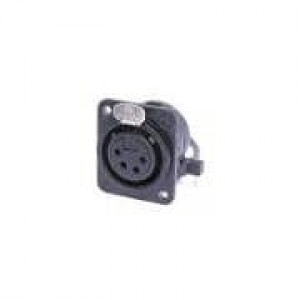 NC4FDM3-H-BAG, Разъемы XLR 4P F RECEPT DM3 SER PCBH - BLACK/SILVER