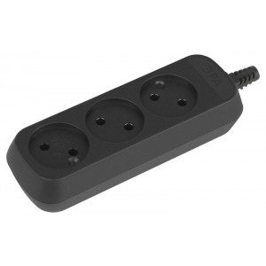 Колодка удлинителя 3-м без заземл. черн. KX-3-B Б0061683