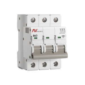 Выключатель автоматический AV-10 3P 63A (B) 10kA EKF AVERES mcb10-3-63B-av
