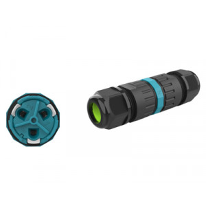 Муфта соединительная, 3 пол., М20 M20-3P-N, Муфта соединительная М20, кабель/кабель, 3 полюса, IP68, пружинная фиксация провода, сечение провода: 0.5 - 2.5 мм кв., диаметр кабеля: 5 - 9 мм, номинальные характеристики: 400 V; 24 A; пластик, цвет черный