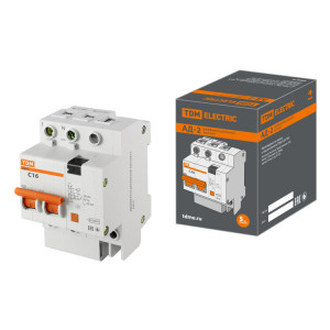 Диф.автомат АД-2 2Р, C16, 30мА, 4,5кА, тип АС, SQ0221-0001