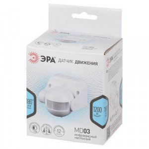 Датчик движения инфракрасный настенный MD 03 1200Вт IP44 12м Б0043809