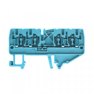 Проходная клемма WKF 2.5 D2/2/35 BL, Проходная клемма, 4 точки подключения, тип фиксации провода: пружинный, номинальное сечение: 2,5 мм кв., 24A, 800V, ширина: 5 мм, цвет: синий, тип монтажа: DIN35