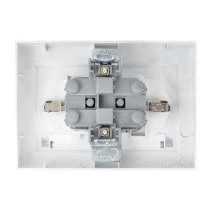 Розетка 2-м СП Минск 16А IP44 с заземл. защ. шторки с крышкой бел. ERR16-129-200-44