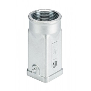 Крышка разъема 76.362.0736.1, Крышка разъема на кабель, типоразмер 3A, без уплотнителя, 1 отверстие с резьбой для кабельных вводов M20x1,5, с верхним расположением, без защелок (упоры для двух защелок), материал корпуса: цинковый сплав