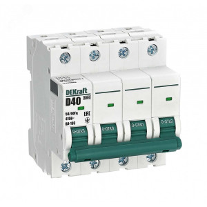 Выключатель автоматический 4Р 40А х-ка D ВА-103 6кА 12389DEK