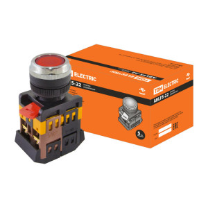 Кнопка ABLFS-22 красный d22мм неон/230В 1з+1р SQ0704-0008