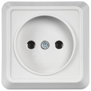 Розетка 1-м ОП Октава 10А IP20 без заземл. бел. ERO10-K01-10-DC
