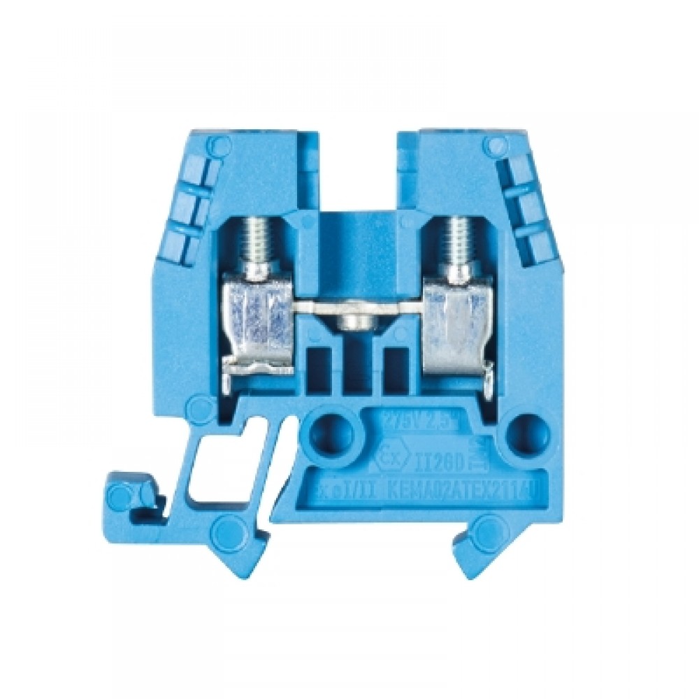 Изображение товара Проходная клемма WKM 2.5/15 BLAU для электрических цепей 2,5 мм кв. 25А