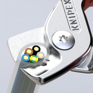 Кабелерез KN-9511160, с пошаговым резом для резки одно- и многожильных алюминиевых и медных кабелей сечением до 50мм2