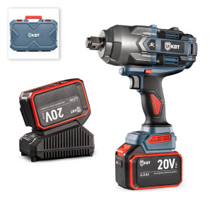 Гайковерт WB-20-2000 серия ПРОФИ, Гайковерт ударный аккумуляторный 20V бесщеточный с максимальным крутящим моментом 2000 Нм, 2 аккумуляторные батареи: Li-ion, 20 В/6Ач, з/у, патрон квадрат 3/4"