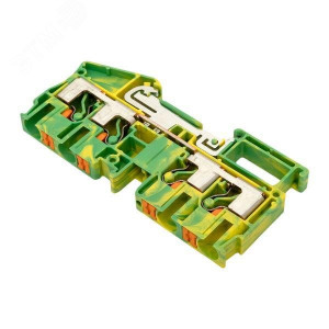 Клеммная колодка пружинная 6 Push-in 4 вывода земля