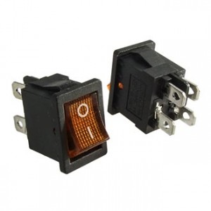 KCD1-201N-4-C3 Y/4P ON-OFF, Клавишный переключатель KCD1-201N-4-C3 Y/4P, ON-OFF