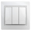1-106-01 Выключатель тройной, 10А-250В, IP20, СУ, Plano, белый (10/200/2400) Б0027605