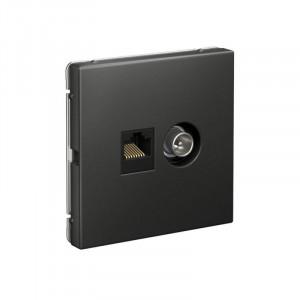 ARTGALLERY розетка двойная ТВ + компьютерная RJ45, кат. 5Е, базальт GAL001489