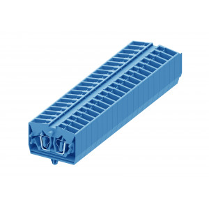 Проходная клемма (MINI) 254314, Проходная клемма, MINI, верхний подвод кабеля, 2 точки подключения, тип фиксации провода: пружинный, номинальное сечение: 2,5 мм кв., 24A, 800V, ширина: 6 мм, цвет: синий, тип монтажа: якорная защелка в панель