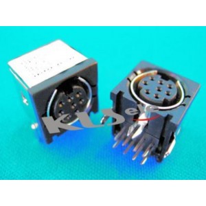 KLS1-285L-07-B, Мини DIN гнездо 7 контактов монтаж в отверстие