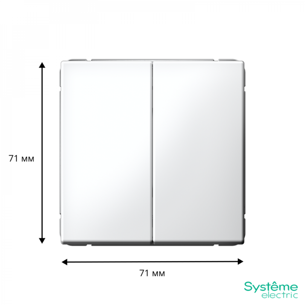 Изображение товара ARTGALLERY 2-клавишный переключатель 10А белый с механизмом и быстрозажимными клеммами