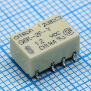 G6K-2FY-TR-12DC, Сигнальное реле 1A DPDT (две контактных группы-два направления) катушка 12В  (10х7х5.2мм) для поверхностного монтажа