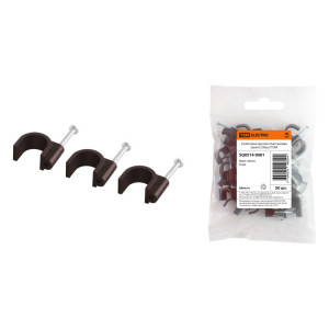 Скоба 6мм круглая пластиковая (венге) (50шт) SQ0514-0081