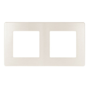 Рамка для розеток и выключателей Серия 12 12-5102-15 на 2 поста, Сатин, перламутр Б0052518