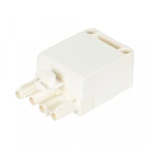 Вилочный разъем на кабель ST18/4S ZEV WS RD, Вилочный разъем на кабель диам. 7,5 - 10,5 мм, 4 полюса, винтовая фиксация, номинальное напряжение: 250/400V, номинальный ток: 16A, цвет корпуса: белый, цвет контактной вставки: белый, серия gesis ST18/4