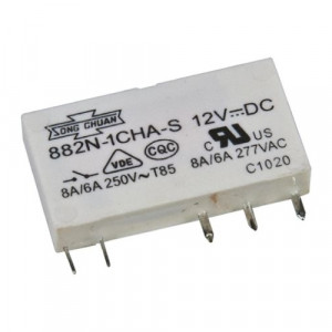 Интерфейсное реле 12VDC6A, Интерфейсное реле для установки в клолдку, материал контакта: AgSnO2, рабочее напряжение: 12 V DC, серия flare