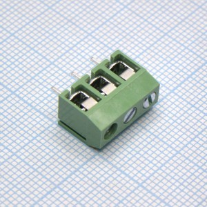 DG306-5.0-03P-14-00A(H), Винтовой клеммный блок с защитой провода, 3 контакта. Серия DG306-5.0